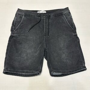 Zara Soft Denim Black Pull On Shorts
